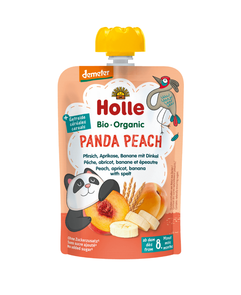 Panda Peach –  Pêche, abricot, banane et épeautre