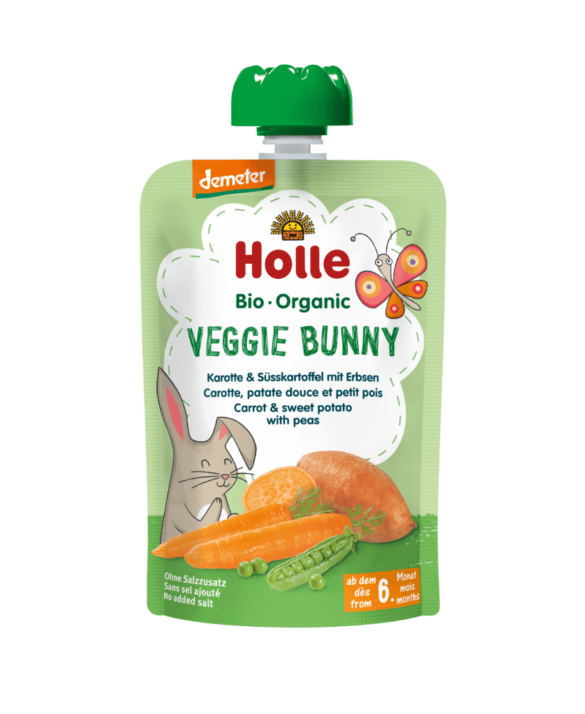 Veggie Bunny – Karotte & Süsskartoffel mit Erbsen