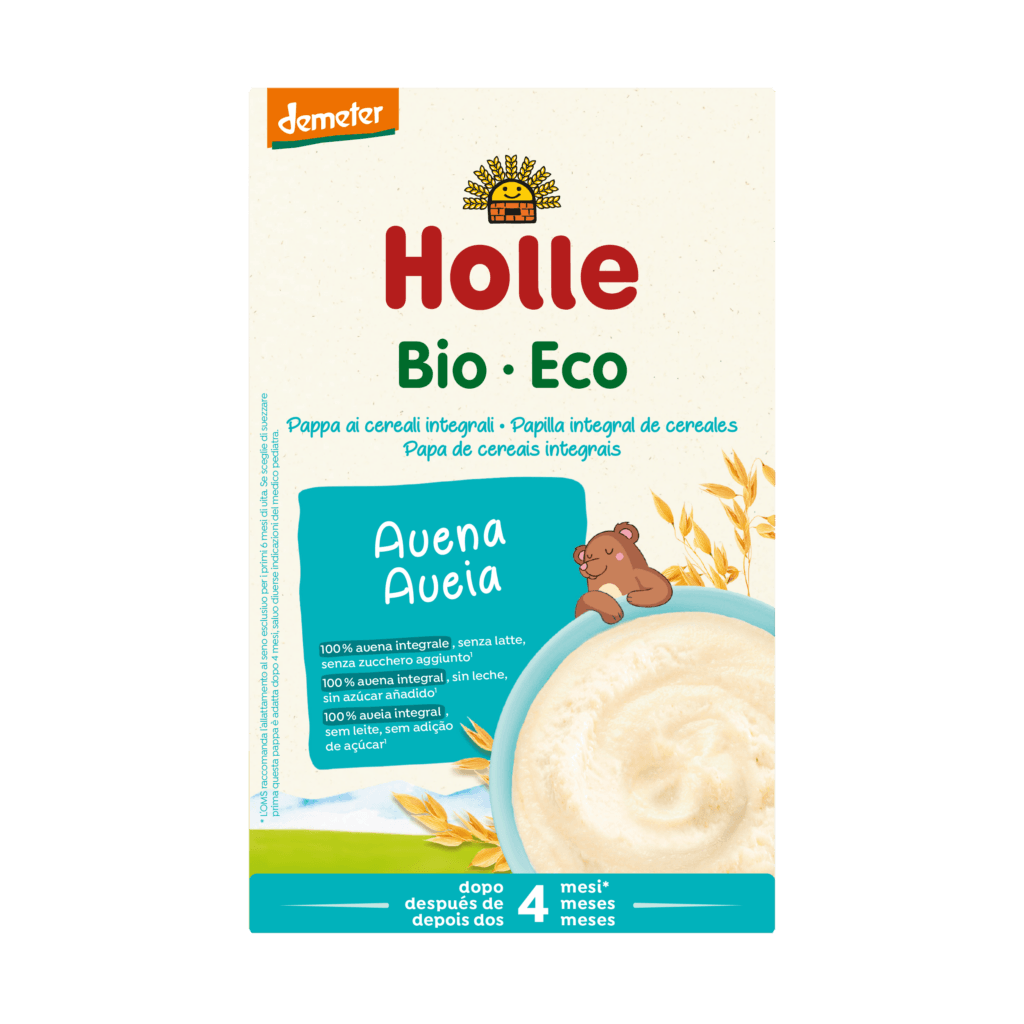 Papilla de cereales integrales ecológicos de avena