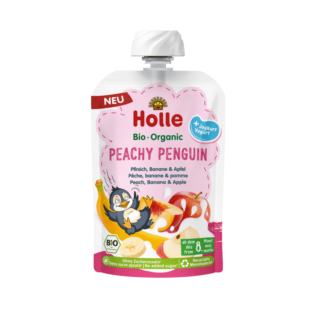 Peachy Penguin – pêche, banane, pomme et yaourt