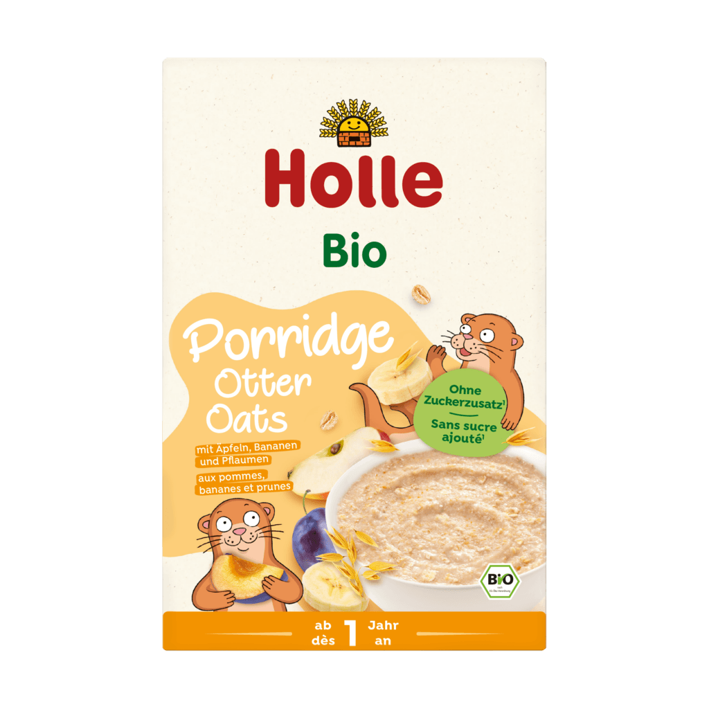 Porridge bio Otter Oats aux pommes, bananes et prunes