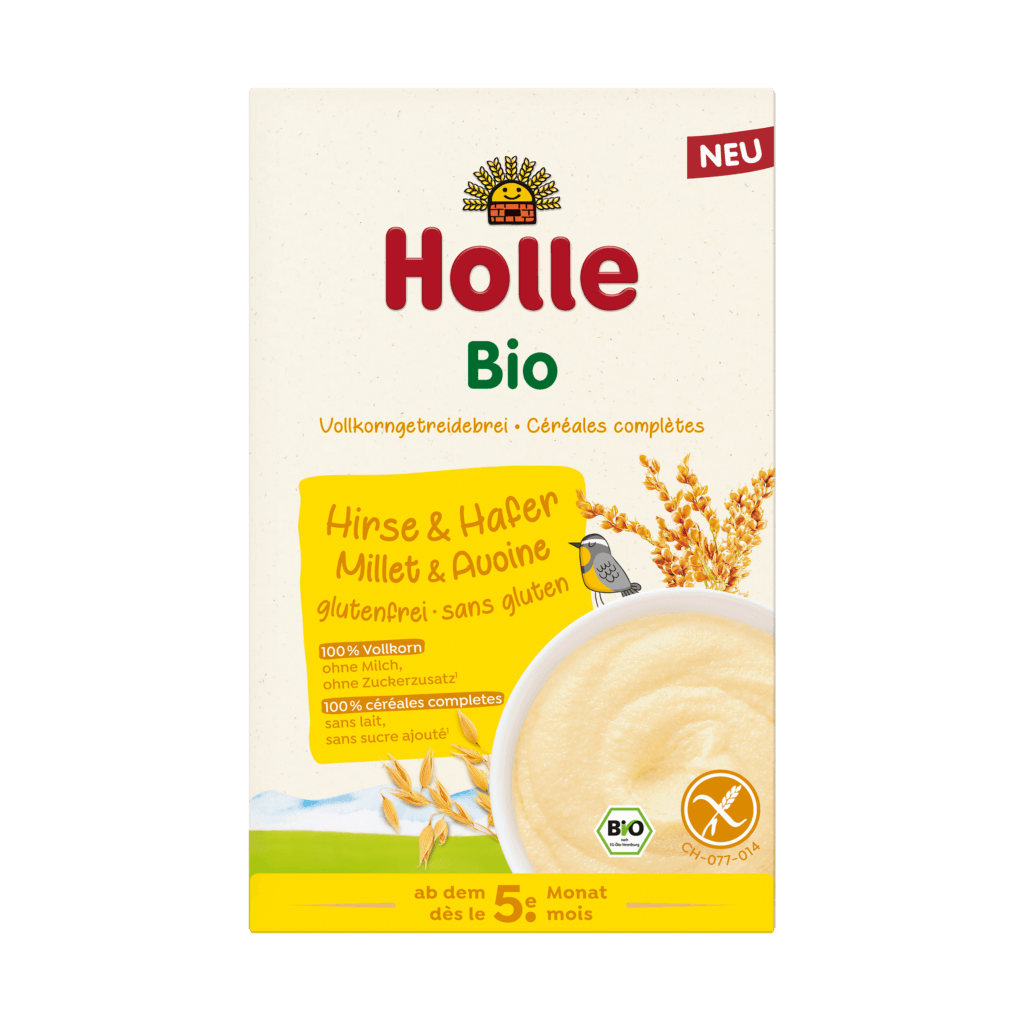 Organic wholegrain cereal porridge: millet & oats