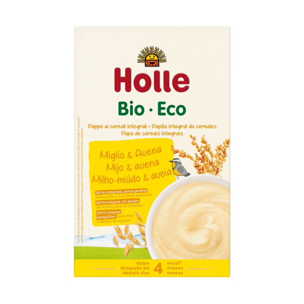Puré de cereales integrales ecológicos: mijo y avena